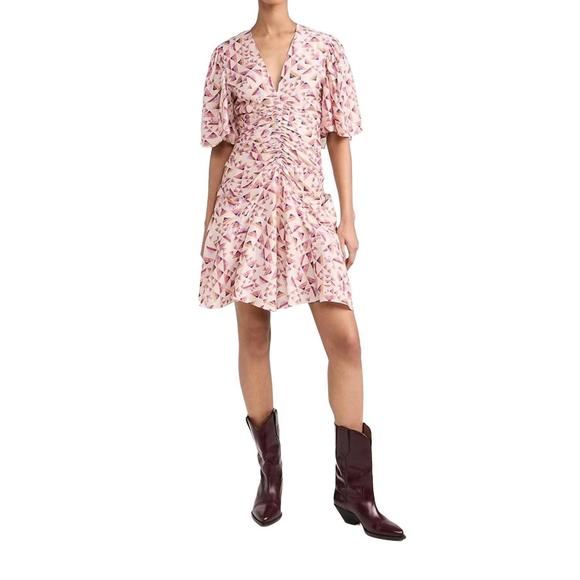 NEW ISABEL MARANT lienne dress in ecru/multicolor - Picture 4 of 4